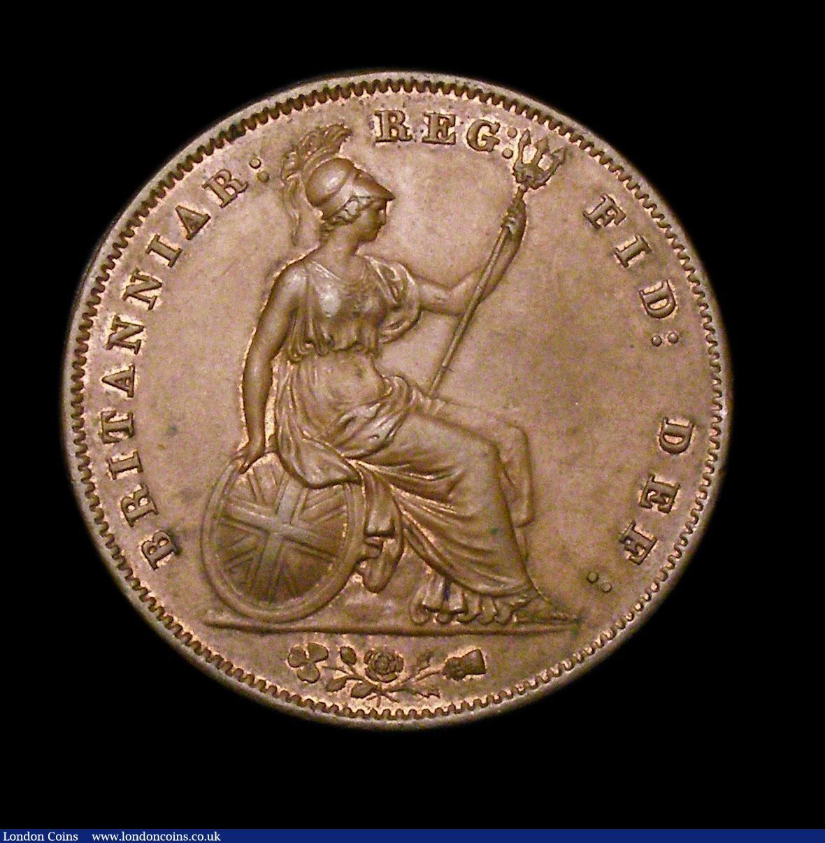 London Coins : A154 : Lot 2421 : Penny 1858 No WW GEF with traces of lustre, and a couple of small spots