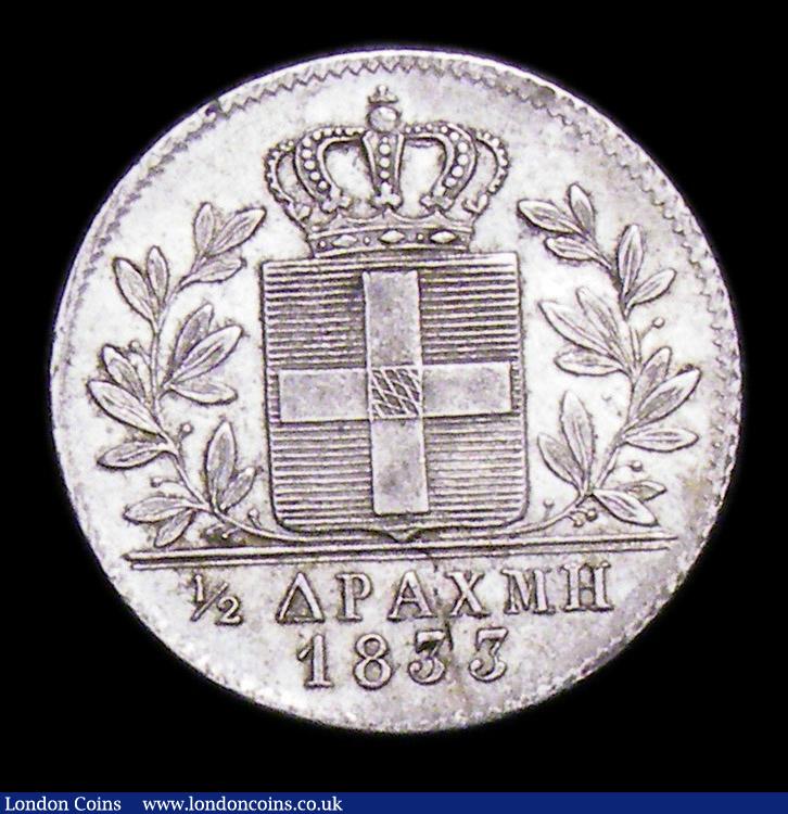 London Coins : A154 : Lot 801 : Greece Half Drachma 1833 KM#19 About EF the reverse lustrous