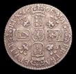 London Coins : A154 : Lot 2674 : Sixpence 1698 Plumes ESC 1575 VF/GVF with a hint of gold tone, Rare