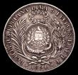 London Coins : A154 : Lot 806 : Guatemala Peso 1894 countermarked on a Peru Sol 1891 T.F KM#224 NVF