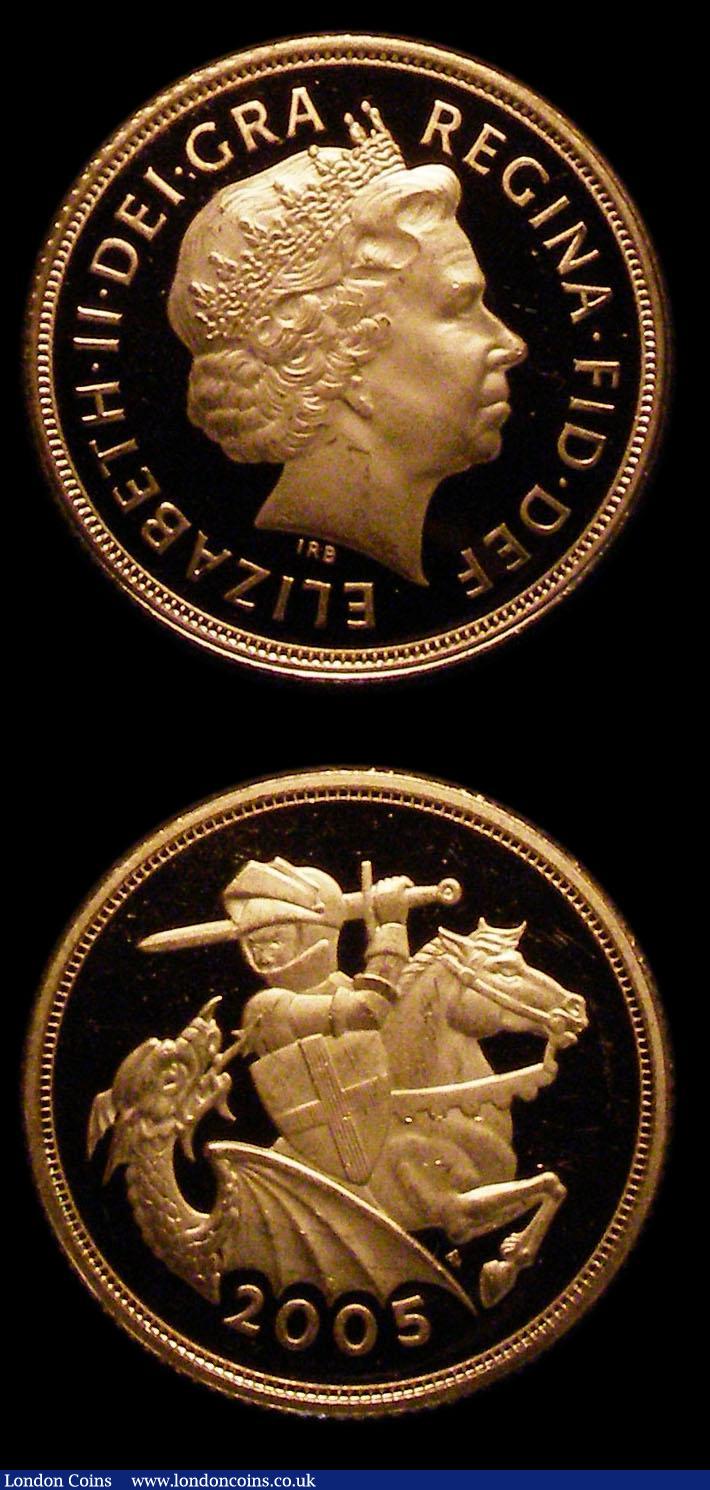 London Coins : A155 : Lot 1630 : Sovereigns (2) 2002 Proof and 2005 Proof both nFDC