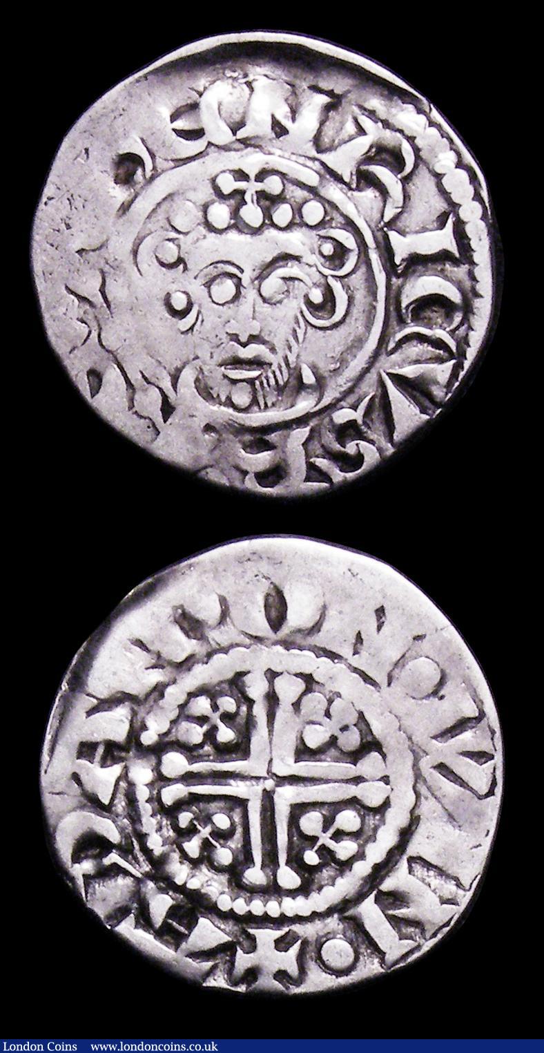 London Coins : A155 : Lot 515 : Pennies (2) Cnut Short Cross type S.1159 London Mint, moneyer Elfwin VF, John Short Cross S.1351 Cla...