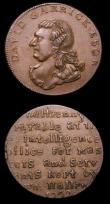 London Coins : A155 : Lot 2057 : Halfpenny 18th century Warwickshire, Birmingham, David Garrick mule obverse as DH133, bust left, no ...
