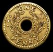 London Coins : A155 : Lot 2173 : Australia Internment Camps Penny undated Brass issue (1943) KM#Tn1.1 GVF with a couple of small stai...
