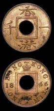 London Coins : A155 : Lot 2235 : Hong Kong Mil 1866 KM#3 (2) UNC and lustrous, starting to tone