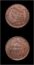 London Coins : A155 : Lot 2381 : USA Half Cent 1809 Curved date Breen 1557 About VF, One Cent 1817 Close Date Breen 1796 VG