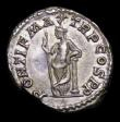 London Coins : A155 : Lot 457 : Macrinus.  Ar denarius.  C, 217-218 AD.  Rev;  PONTIF MAX TR P COS P P; Securitas, draped, standing ...