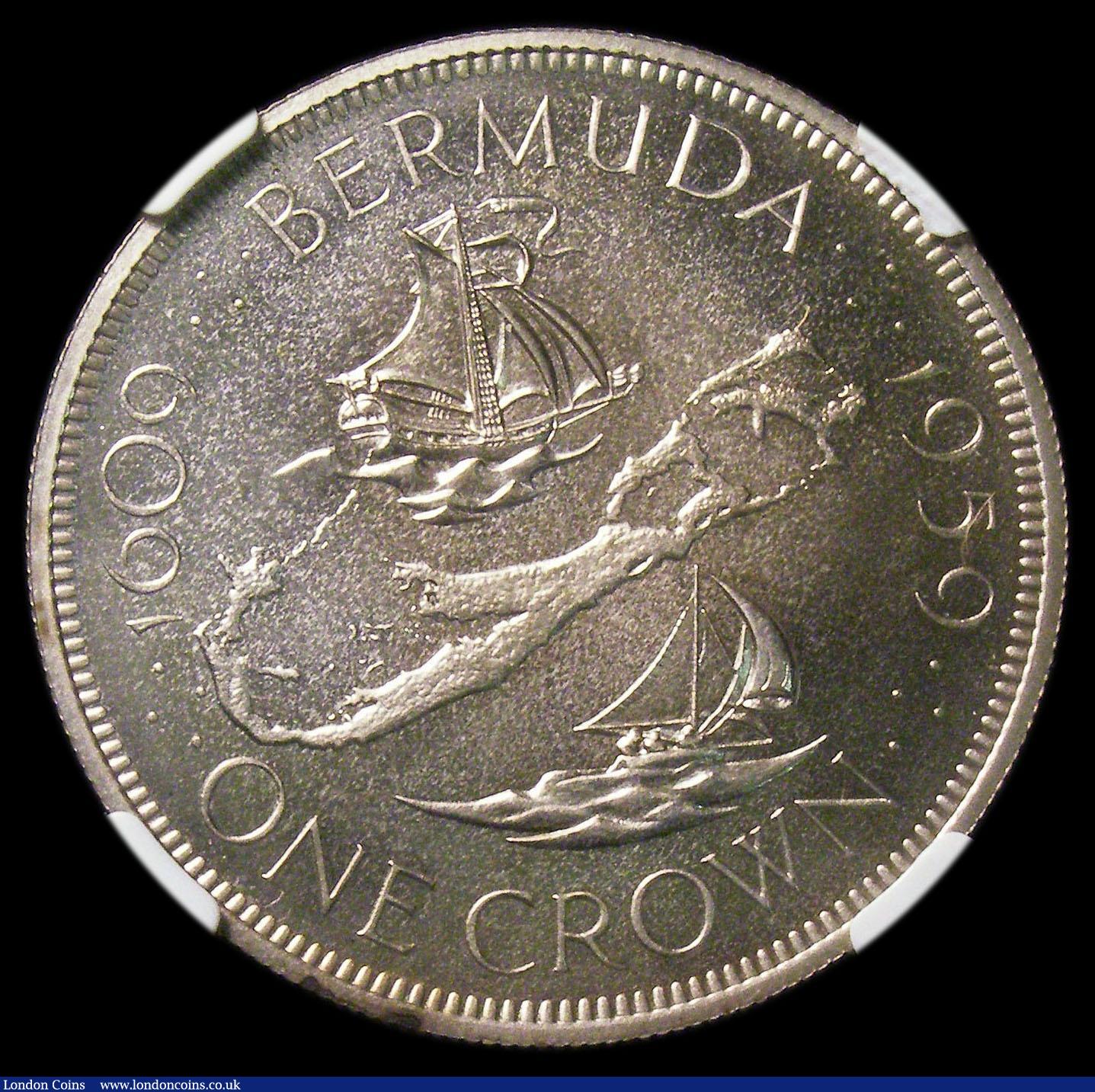 London Coins : A156 : Lot 1095 : Bermuda Crown 1959 350th Anniversary of the founding of the Colony Proof in an NGC holder and graded...