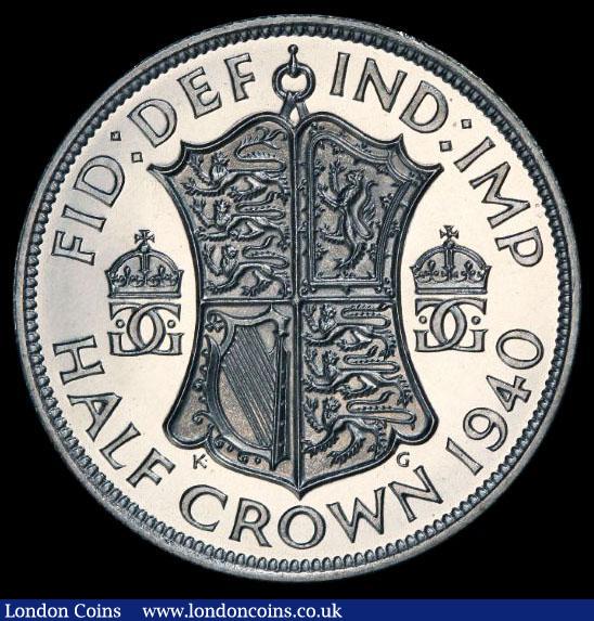 London Coins : A156 : Lot 2318 : Halfcrown 1940 VIP Proof/Proof of record Davies 2033P, unlisted as a VIP Proof by Bull , in a PCGS h...