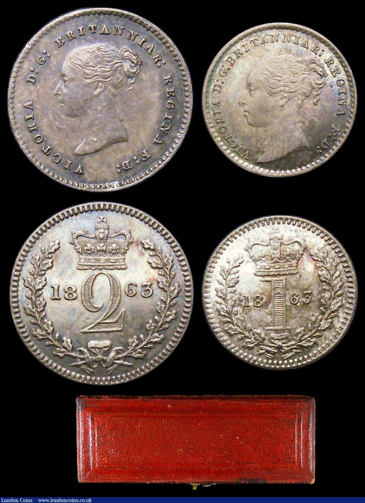 London Coins : A156 : Lot 2421 : Maundy Set 1863 ESC 2474 GEF to UNC with an attractive and matching tone, the Fourpence with a small...