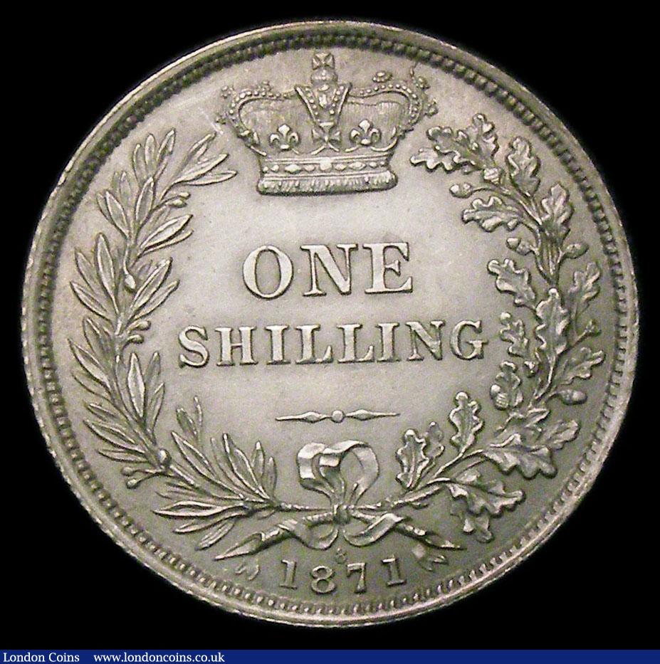 London Coins : A156 : Lot 3460 : Shilling 1871 ESC 1321 Die Number 8 GEF with grey tone