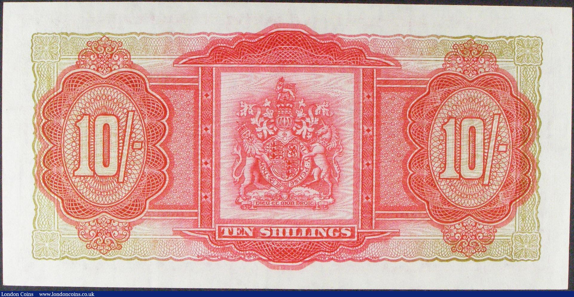 London Coins : A157 : Lot 115 : Bermuda Government 10 shillings dated 1957 series U/1 829725, young QE2 portrait at centre, Pick19b,...