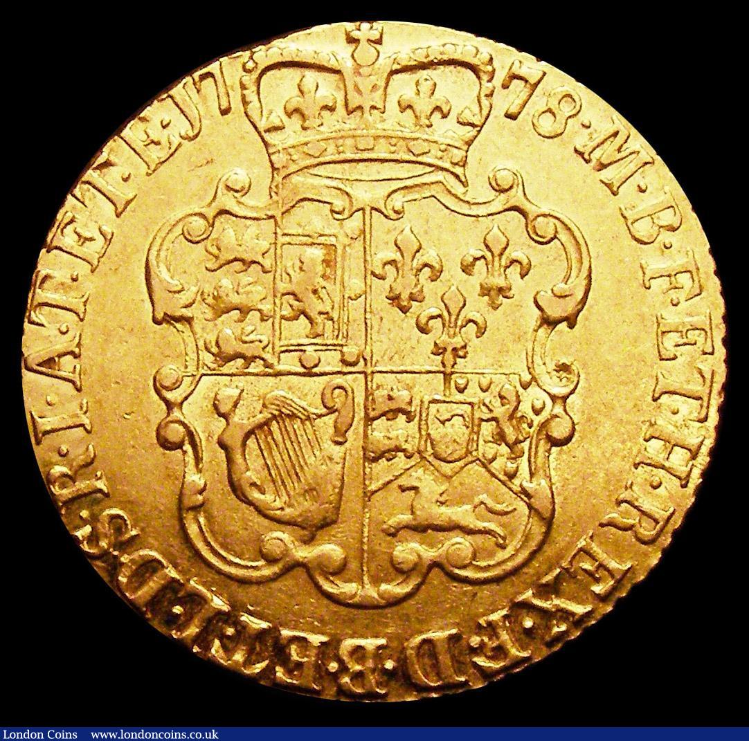 London Coins : A157 : Lot 2204 : Guinea 1778 S.3728 GVF with some residual lustre, Very Rare, our archive database reveals that since...
