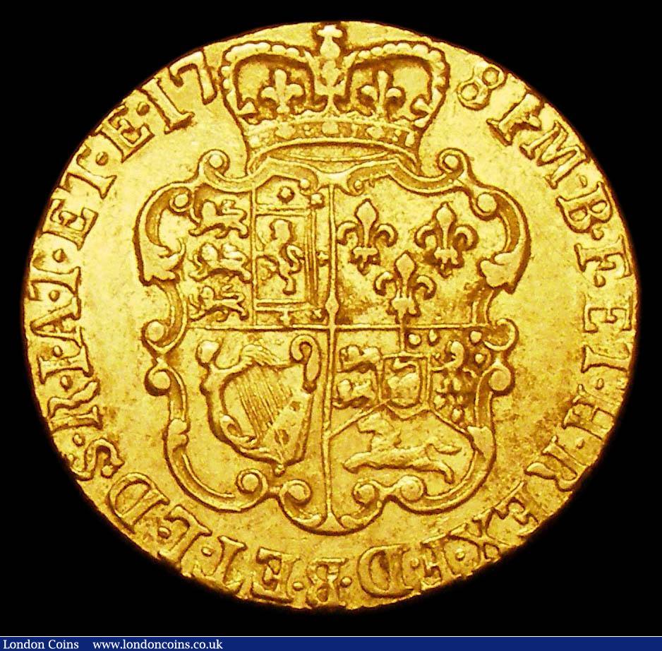London Coins : A157 : Lot 2207 : Guinea 1781 S.3728 NVF/GF, one of the scarcer dates in the series, our archive database records that...
