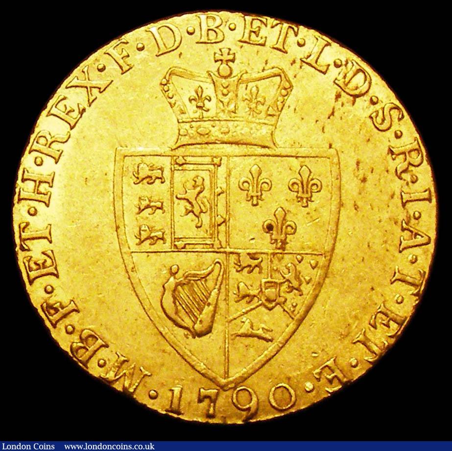 London Coins : A157 : Lot 2262 : Guinea 1790 S.3729 About VF/VF the reverse with some light haymarking