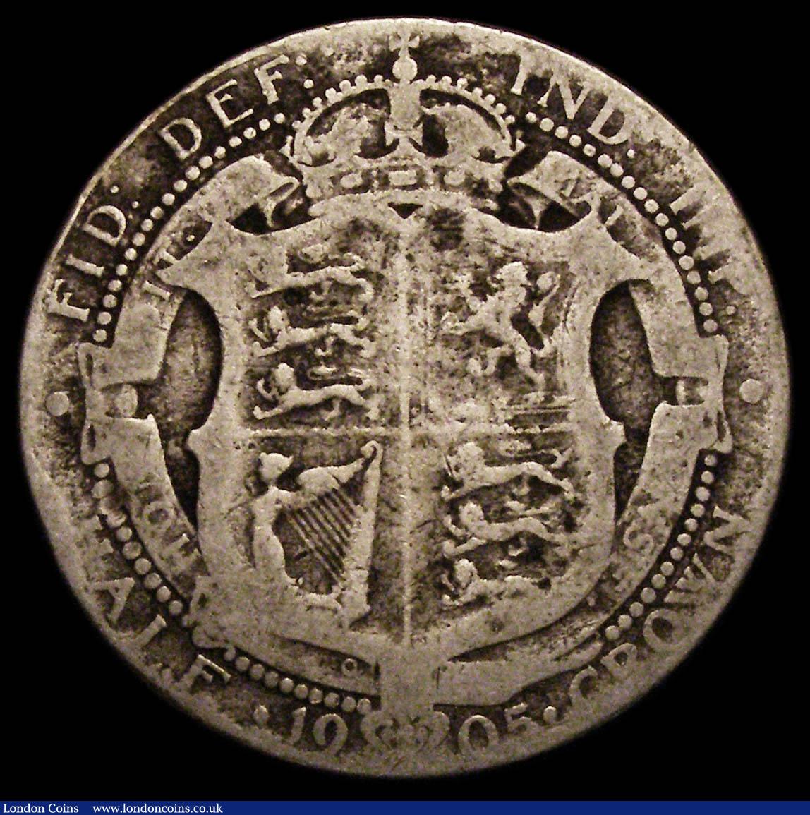 London Coins : A157 : Lot 2657 : Halfcrown 1905 ESC 750 NVG worn on BRITT, the key date in the series