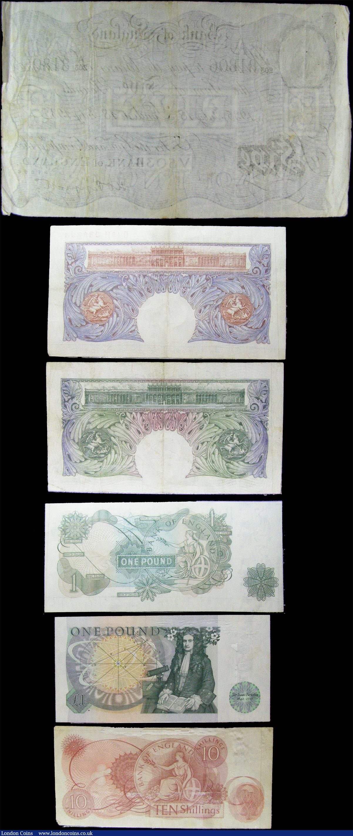 London Coins : A157 : Lot 30 : Bank of England (6) Peppiatt &pound;5, B241 dated 18th July 1935 series A/203 81806, WW2 Blue &pound...