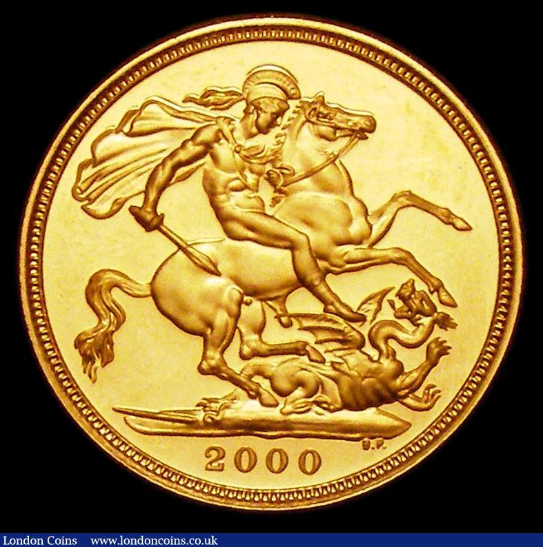 London Coins : A157 : Lot 3356 : Sovereign 2000 Proof nFDC with some light toning, 