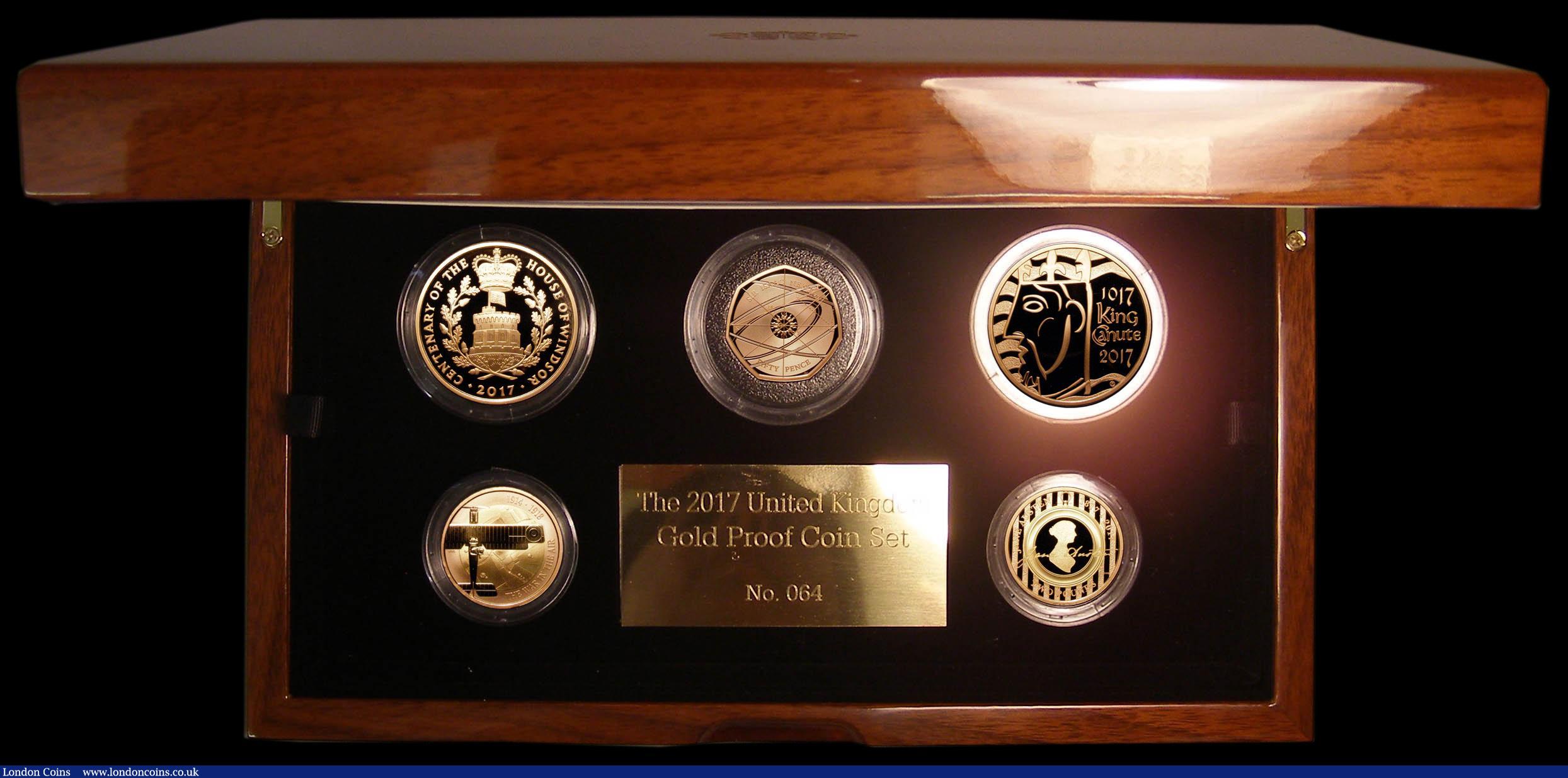 London Coins : A157 : Lot 512 : United Kingdom 2017 Gold Proof Set a five-coin set comprising Five Pounds (2) 2017 Centenary of the ...