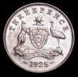 London Coins : A157 : Lot 1325 : Australia Threepence 1925 KM#24 A/UNC with a small tone spot on the reverse