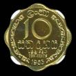 London Coins : A157 : Lot 1359 : Ceylon 10 Cents 1963 VIP Proof/Proof of record as KM#130, in an NGC holder and graded PF66 Cameo, un...