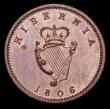 London Coins : A157 : Lot 1494 : Ireland Farthing 1806 S.6622 UNC or near so nicely toned with a small spot in the reverse field