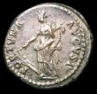 London Coins : A157 : Lot 1801 : Nerva.  Ar denarius.  C, 96 AD.  Rev;  FORTVNA  AVGVST;  Fortuna standing l., holding rudder in r. h...
