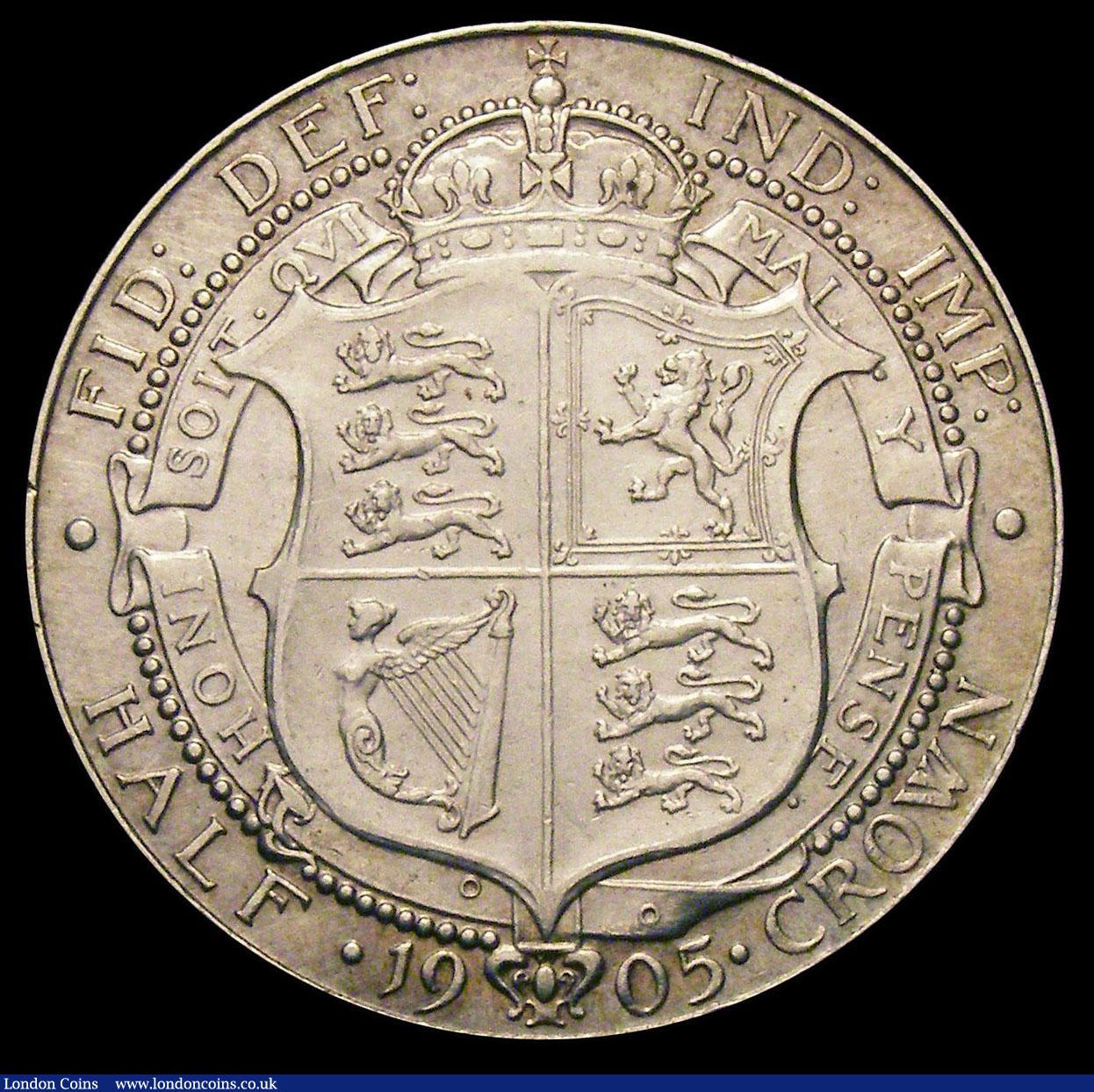 London Coins : A158 : Lot 2246 : Halfcrown 1905 ESC 750 GVF with some hairlines, possibly lightly wiped at some time, nevertheless fa...