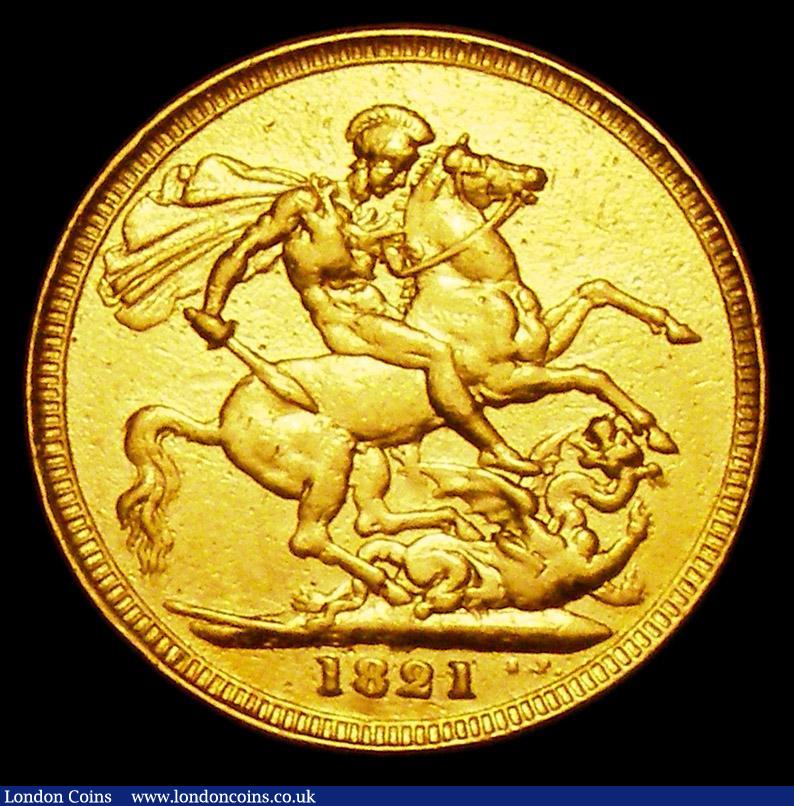 London Coins : A158 : Lot 2647 : Sovereign 1821 Marsh 5 Fine/Good Fine Ex-Jewellery with a mount have been removed from the top