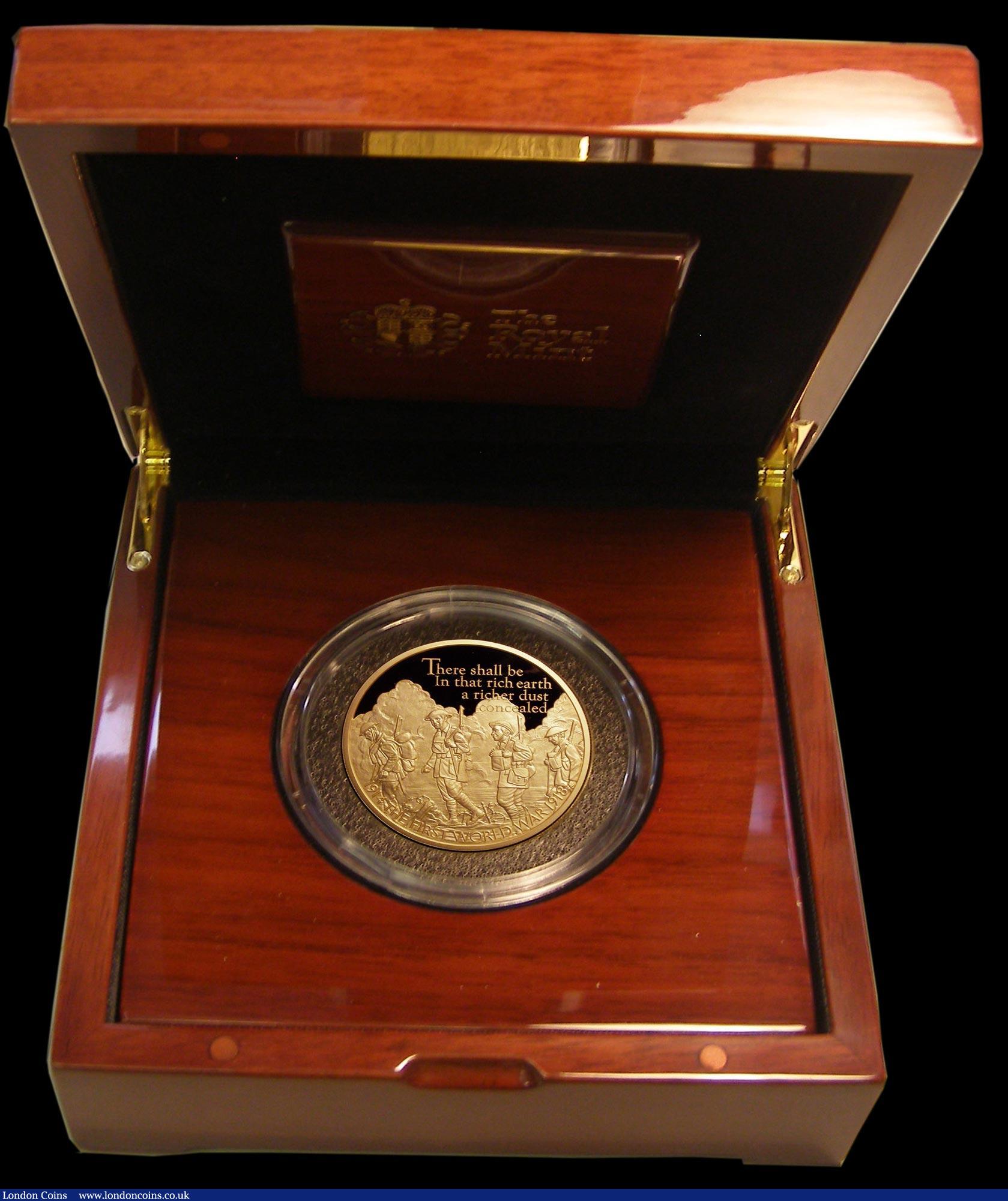 London Coins : A158 : Lot 686 : Ten Pounds 2016 100th Anniversary of the First World War 5 oz. Gold Proof FDC in the impressive box ...