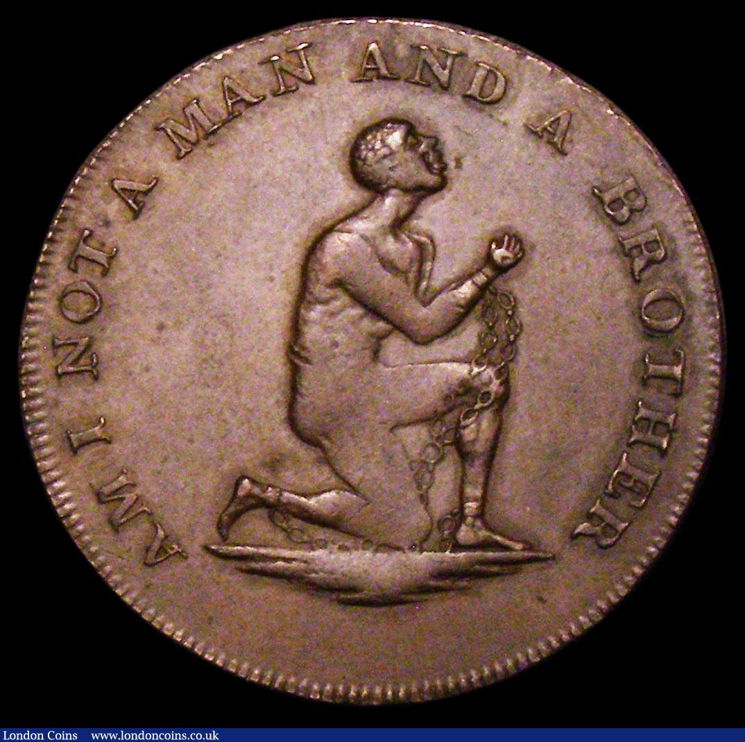 London Coins : A158 : Lot 873 : Slave Token Halfpenny Middlesex undated, 'London, Liverpool or Bristol' edge DH 1039b VF w...
