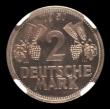 London Coins : A158 : Lot 1140 : Germany 2 Marks 1951D (Munich) Proof KM#111 Very Rare with only 200 minted, in an NGC holder and gra...