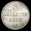 London Coins : A158 : Lot 1270 : Norway 3 Skilling 1873 KM#338.2 UNC and lustrous with a hint of gold tone