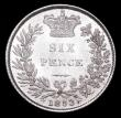 London Coins : A158 : Lot 2588 : Sixpence 1853 ESC 1698 UNC, a choice piece, sharp and lustrous with prooflike fields, a most attract...