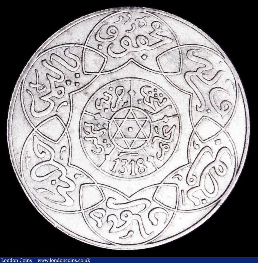 London Coins : A159 : Lot 2097 : Morocco 2 1/2 Dirhams AH1318 (1901) Berlin Mint Y#11.1 UNC, Rare