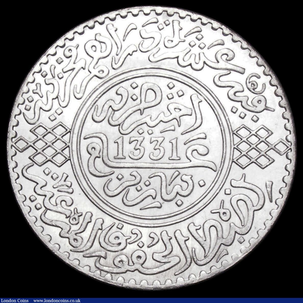 London Coins : A159 : Lot 2098 : Morocco Rial (10 Dirhams) AH1331 (1913) Y#33 UNC and lustrous