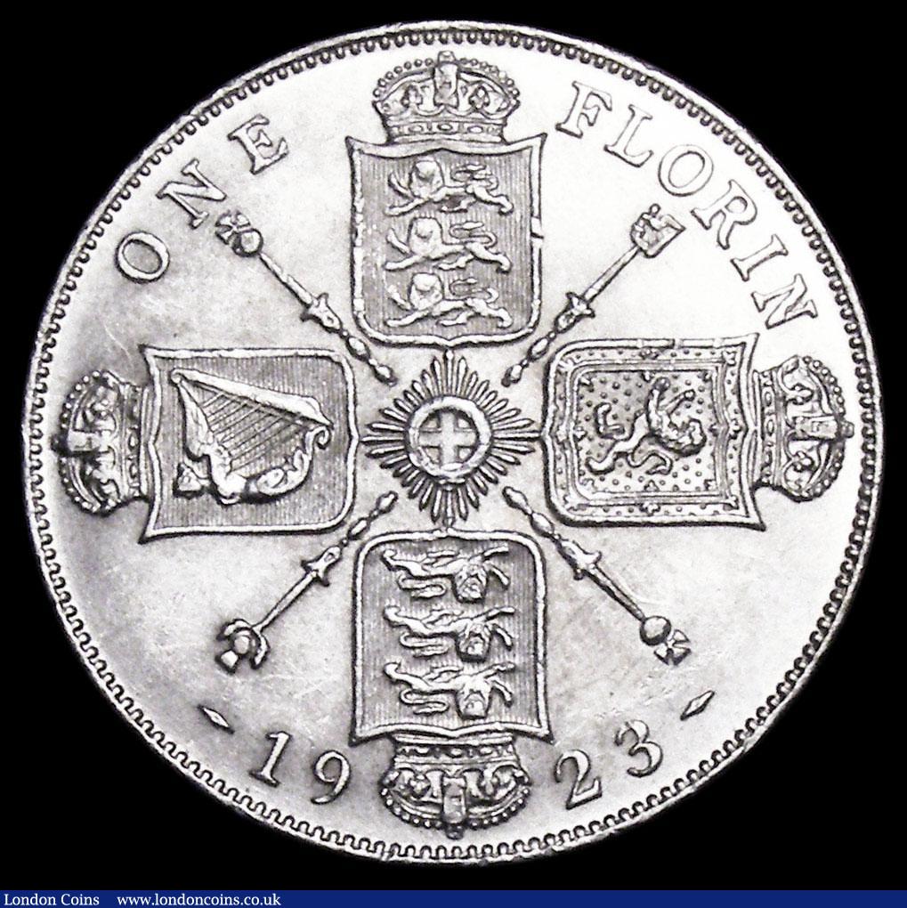 London Coins : A159 : Lot 2877 : Florin 1923 ESC 942 Davies 1751 dies 3E A/UNC and lustrous with some contact marks