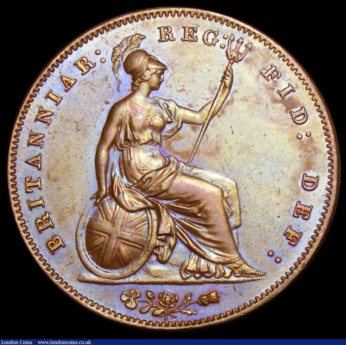London Coins : A159 : Lot 2931 : Penny 1858 Small date, with WW Peck 1518 Near EF with an attractive blue tone