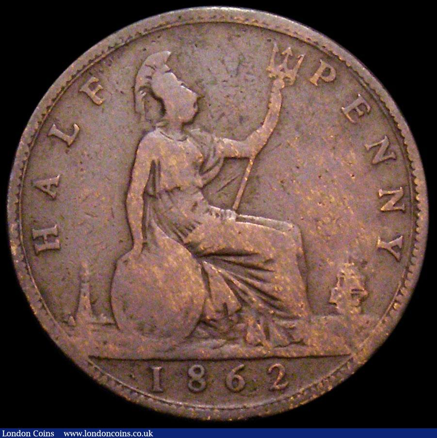 London Coins : A159 : Lot 887 : Halfpenny 1862 Die Letter A Freeman 290A dies 7+G VG Rare
