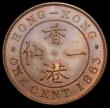 London Coins : A159 : Lot 2033 : Hong Kong One Cent 1863 Proof, Dot in centre of reverse, KM#4.1 Pridmore 165b, 7.28 grammes, UNC/nFD...