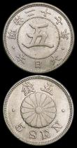 London Coins : A159 : Lot 2078 : Japan 5 Sen (2) 1894 (Year 27) Y#19 Toned UNC with small rim nicks, 1898 (Year 31) Y#31 Toned UNC wi...