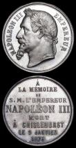 London Coins : A159 : Lot 437 : France (2) Napoleon III Memorial medal in white metal 1873 Obverse: bust left NAPOLEON III EMPEREUR,...
