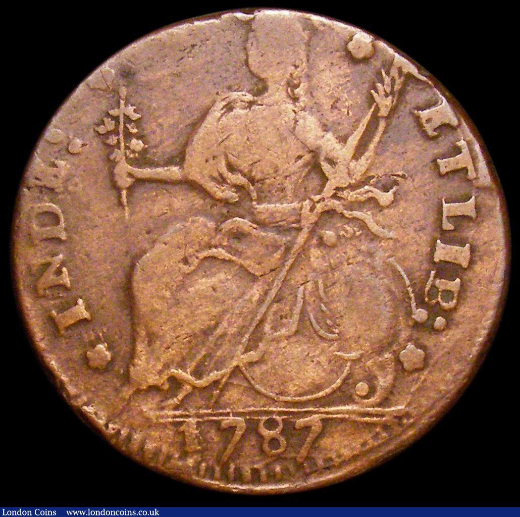 London Coins : A160 : Lot 1284 : USA Halfpenny 1787 Connecticut Breen 828 Fine
