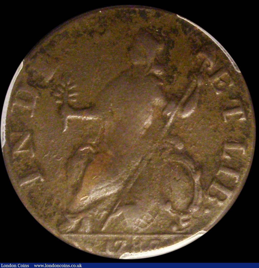 London Coins : A160 : Lot 1285 : USA Halfpenny 1787 Connecticut Mailed Bust left, 'Hercules Bust' Breen 793, listed as very...