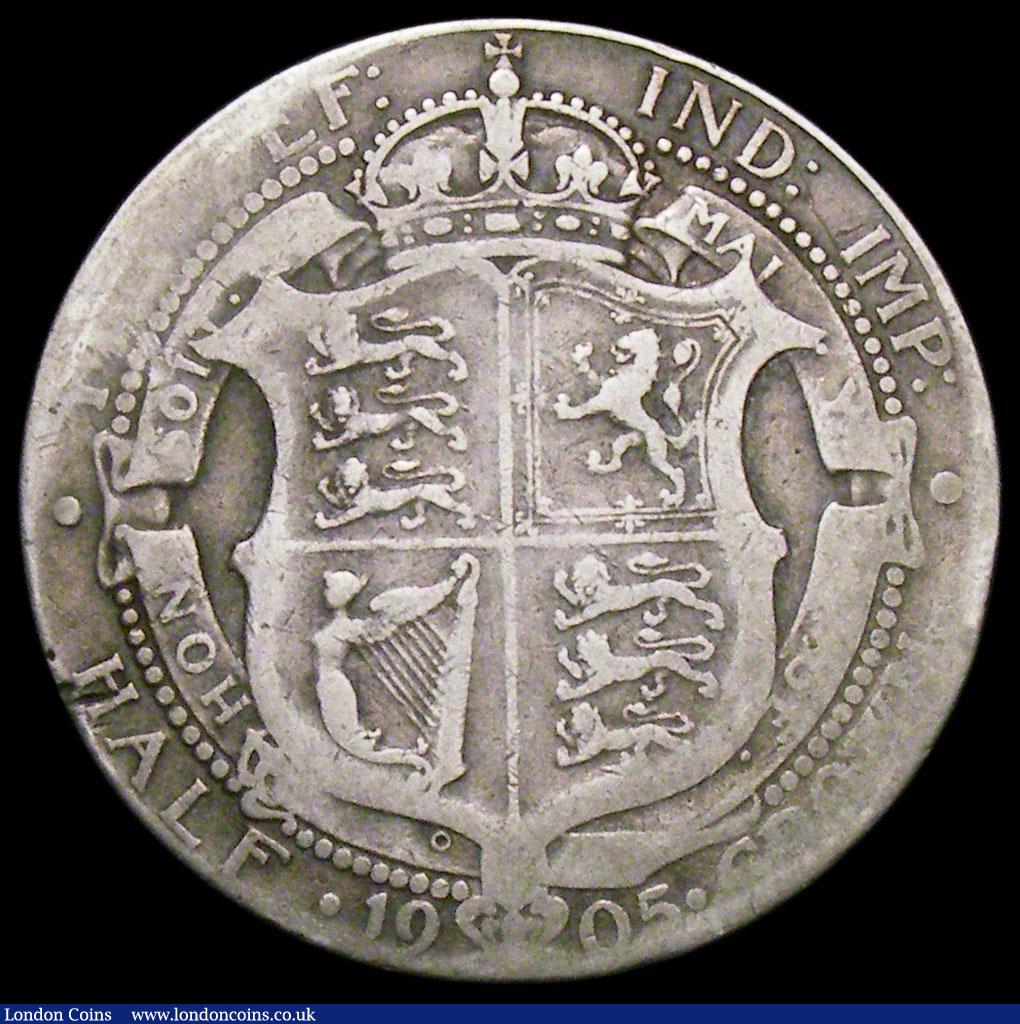 London Coins : A160 : Lot 2262 : Halfcrown 1905 ESC 750, Bull 3571 Fair with some misty areas on the reverse