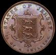 London Coins : A160 : Lot 1177 : Jersey 1/52 Shilling 1841 1 over 0 KM#1, S.7003, UNC toned, the obverse with a small nick on the por...