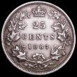 London Coins : A160 : Lot 3128 : Canada 25 Cents 1887 KM#5 Fine, Rare