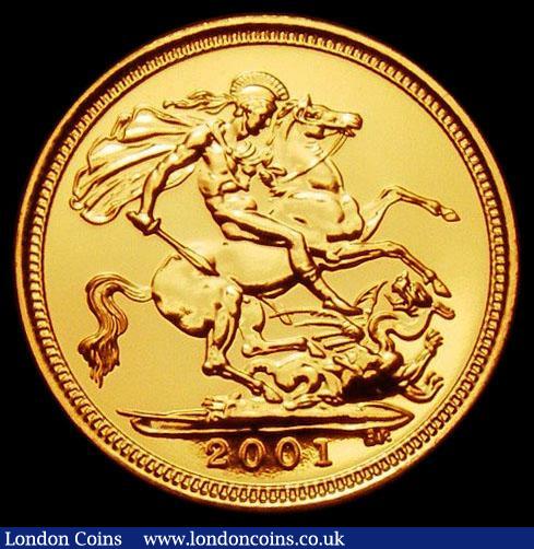 London Coins : A161 : Lot 1672 : Half Sovereign 2001 S.SB4 UNC retaining practically full mint lustre, in an LCGS holder and graded L...