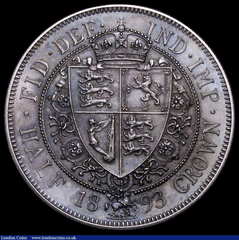 London Coins : A161 : Lot 1745 : Halfcrown 1893 Proof ESC 727, Bull 2779, Davies 663P dies 2B UNC with deep tone, Ex-London Coins Auc...