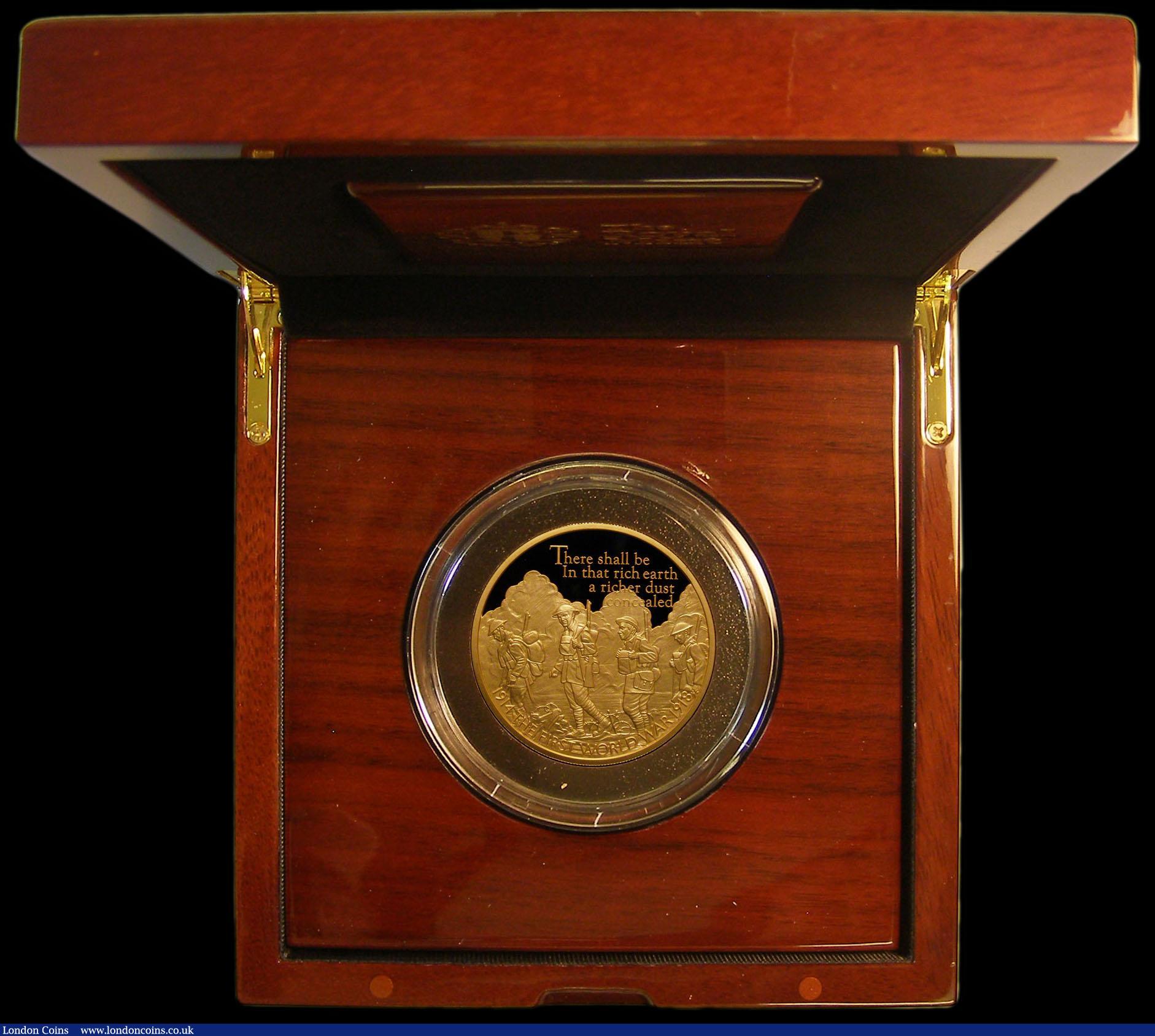 London Coins : A161 : Lot 720 : Ten Pounds 2016 100th Anniversary of The First World War - Poetry and Language S.4865 Gold Proof FDC...